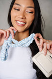 Sky Blue Gingham Lanyard
