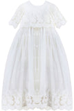 Baby Girl Star Lace Christening Gown + Bonnet