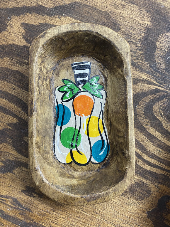Fall Small Wooden Painted Dough Bowls